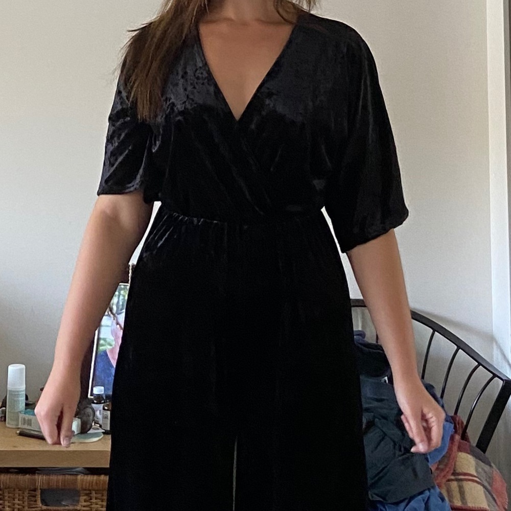 Tres Bien black velvet jumpsuit